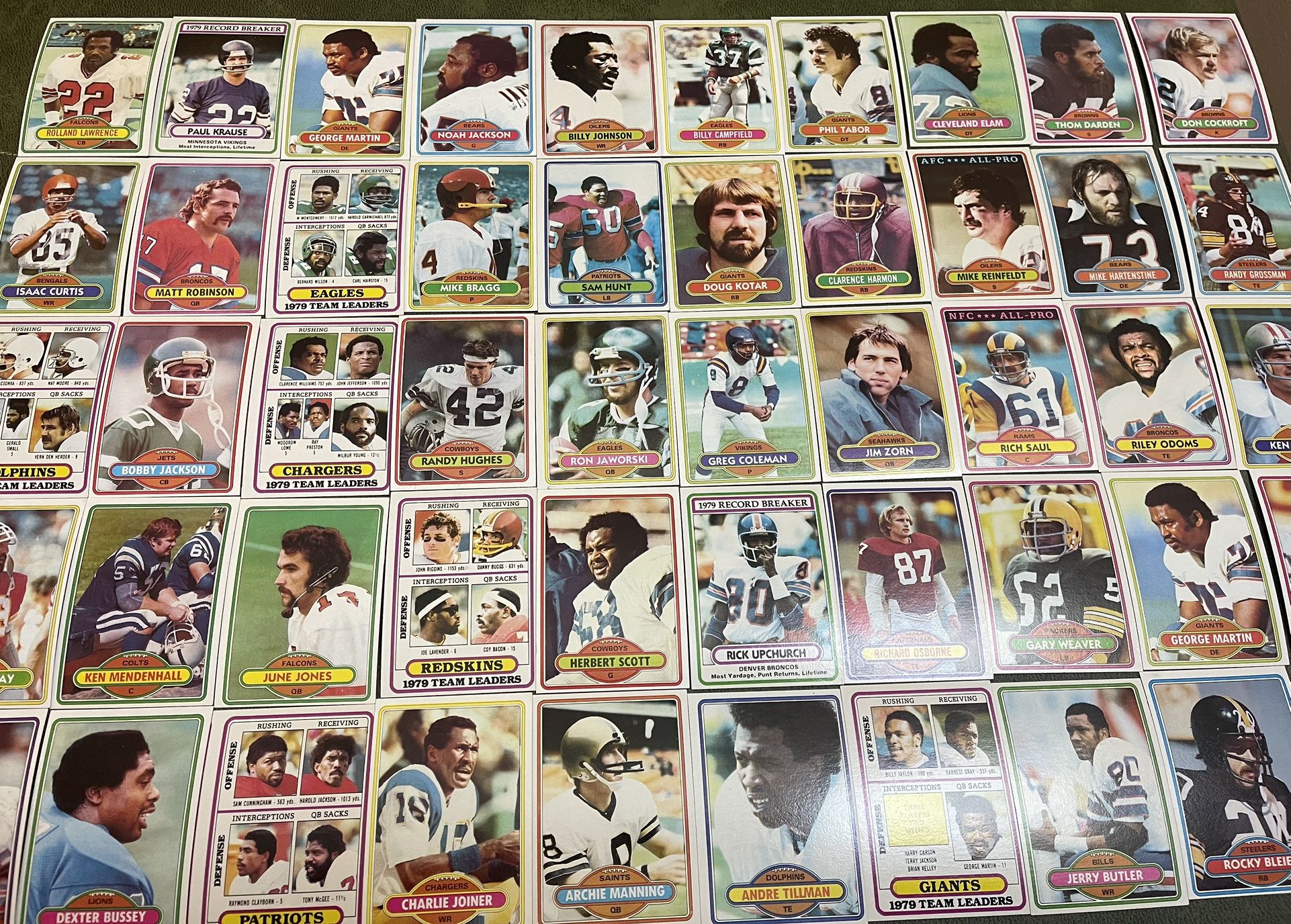 Lot of 50 1980 topps football cards #7