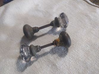Glass Brass Antique Doorknobs