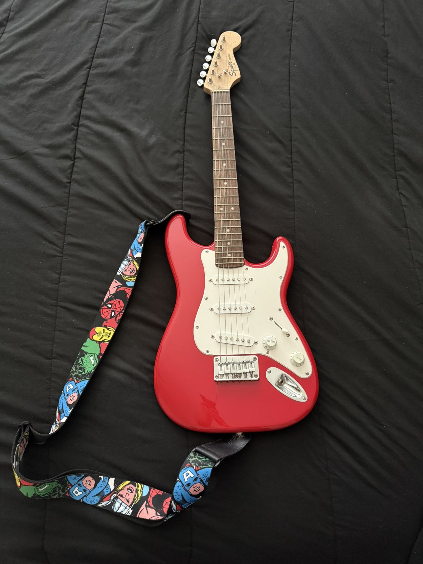 Mini Cherry Red Electric Squier Guitar