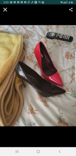 Red heel size 9 black heel size 10