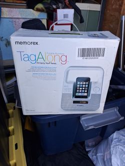 Memorex Tagalong portable boombox & docking station