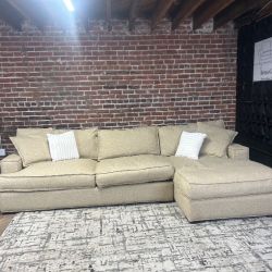 Free Delivery-Beige 2pc sectional sofa couch
