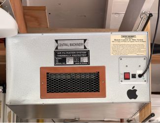 Shop hanging air filter. Filtration dust control
