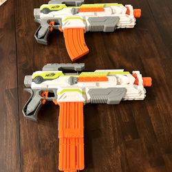 NERF N-Strike Elite Modulus ECS-10 Set of Two (2x) Blasters Tested Working!