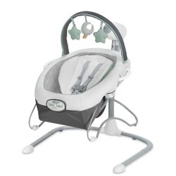 Graco Soothe 'n Sway LX Baby Swing with Portable Bouncer, Derby Grey, Infant