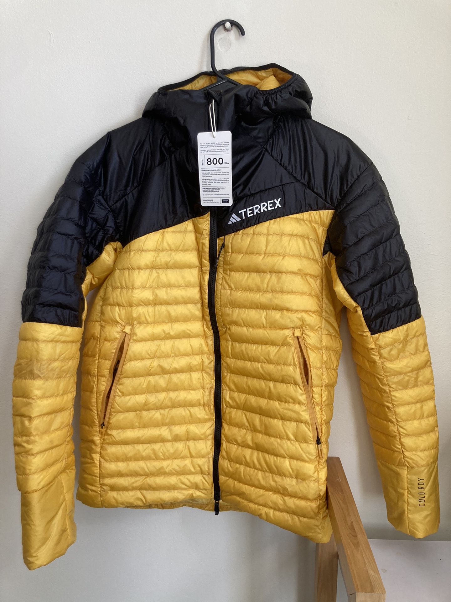 Adidas Terrex Techrock 800 Goose Down Jacket Mens M Primaloft Insulated Hooded