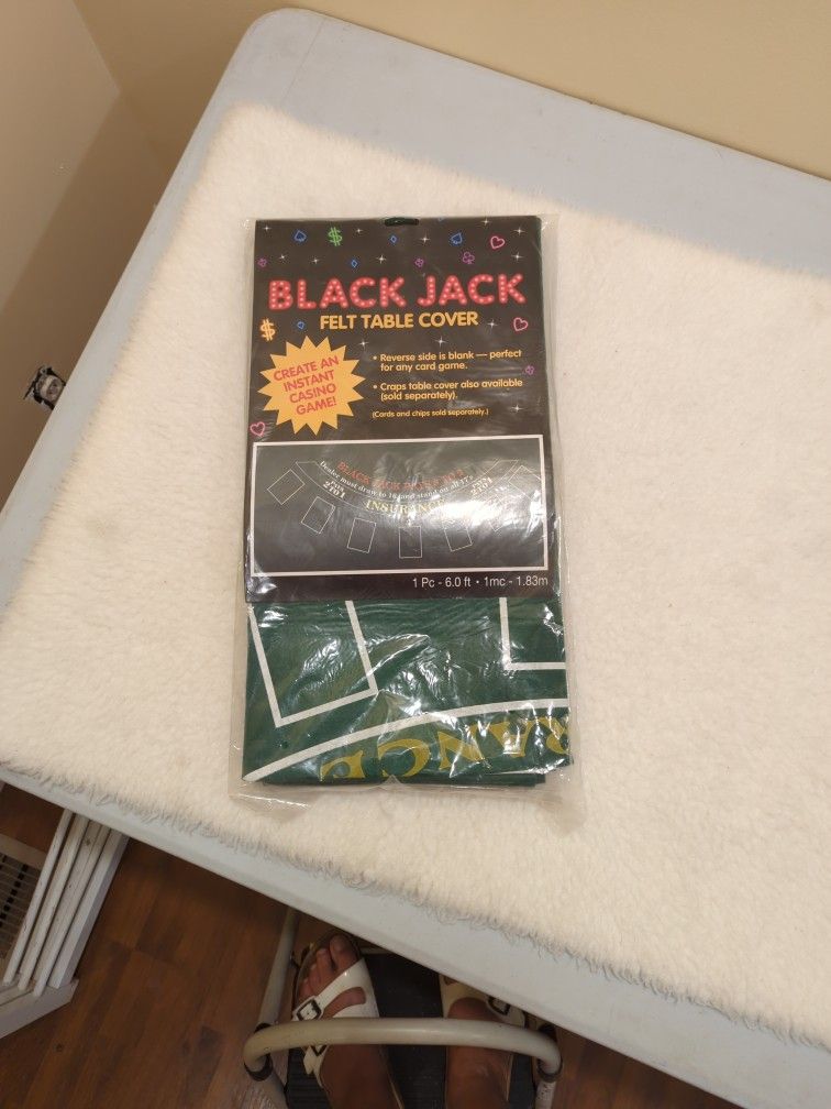 Black Jack Felt Table Cover New