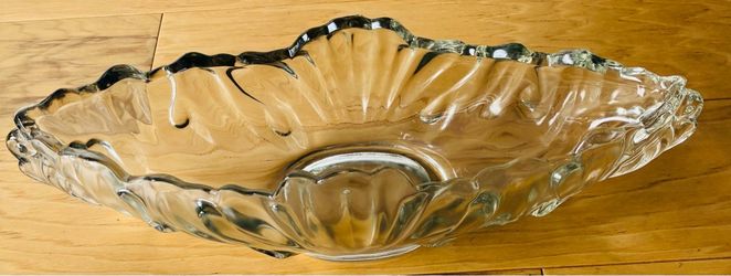 Serving dish, oblong 5” wideX 15 1/2” longX 4 1/4” deep, thick and heavy.