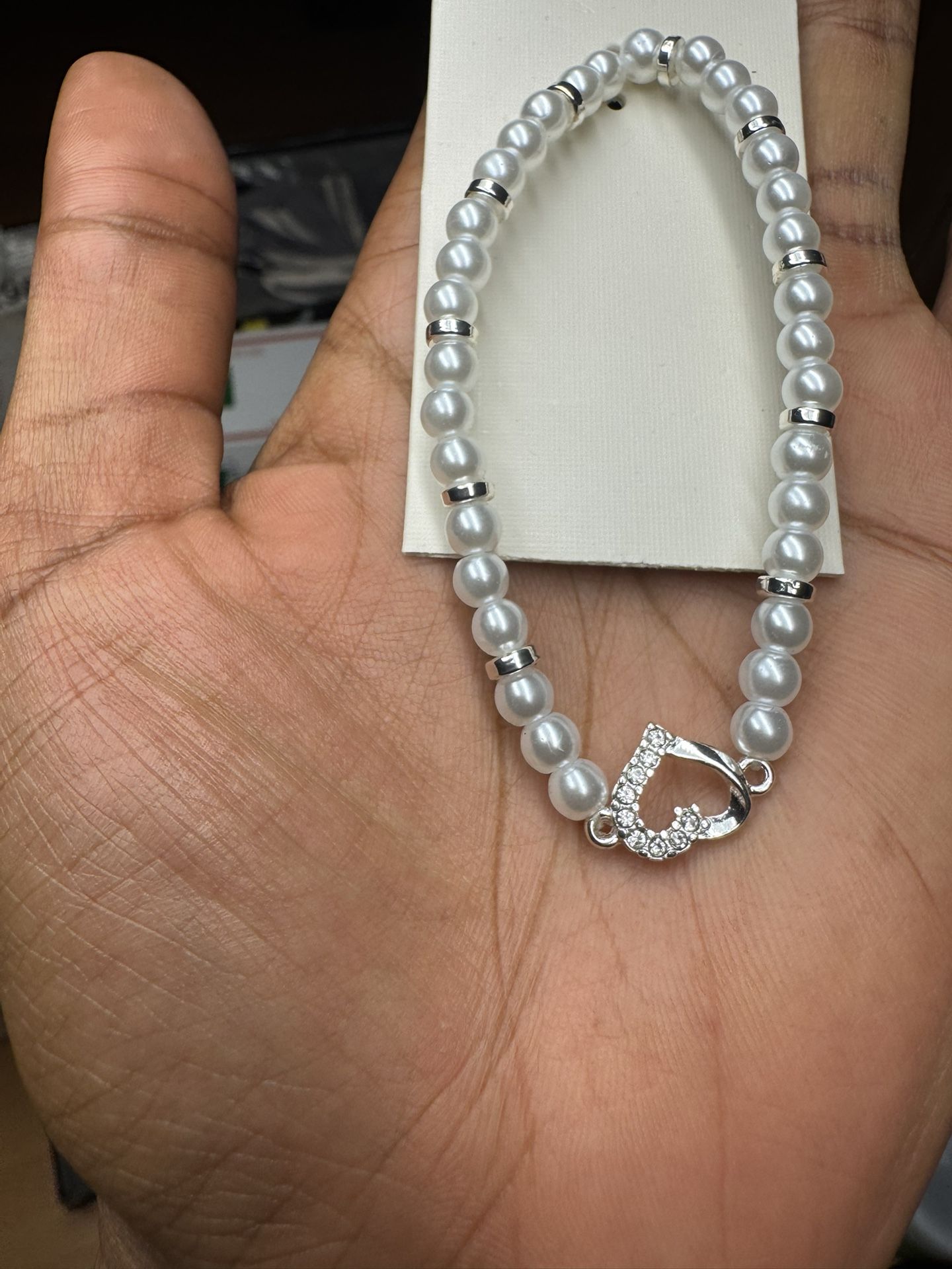 WOMENS PEARL & DIAMOND BRACELET