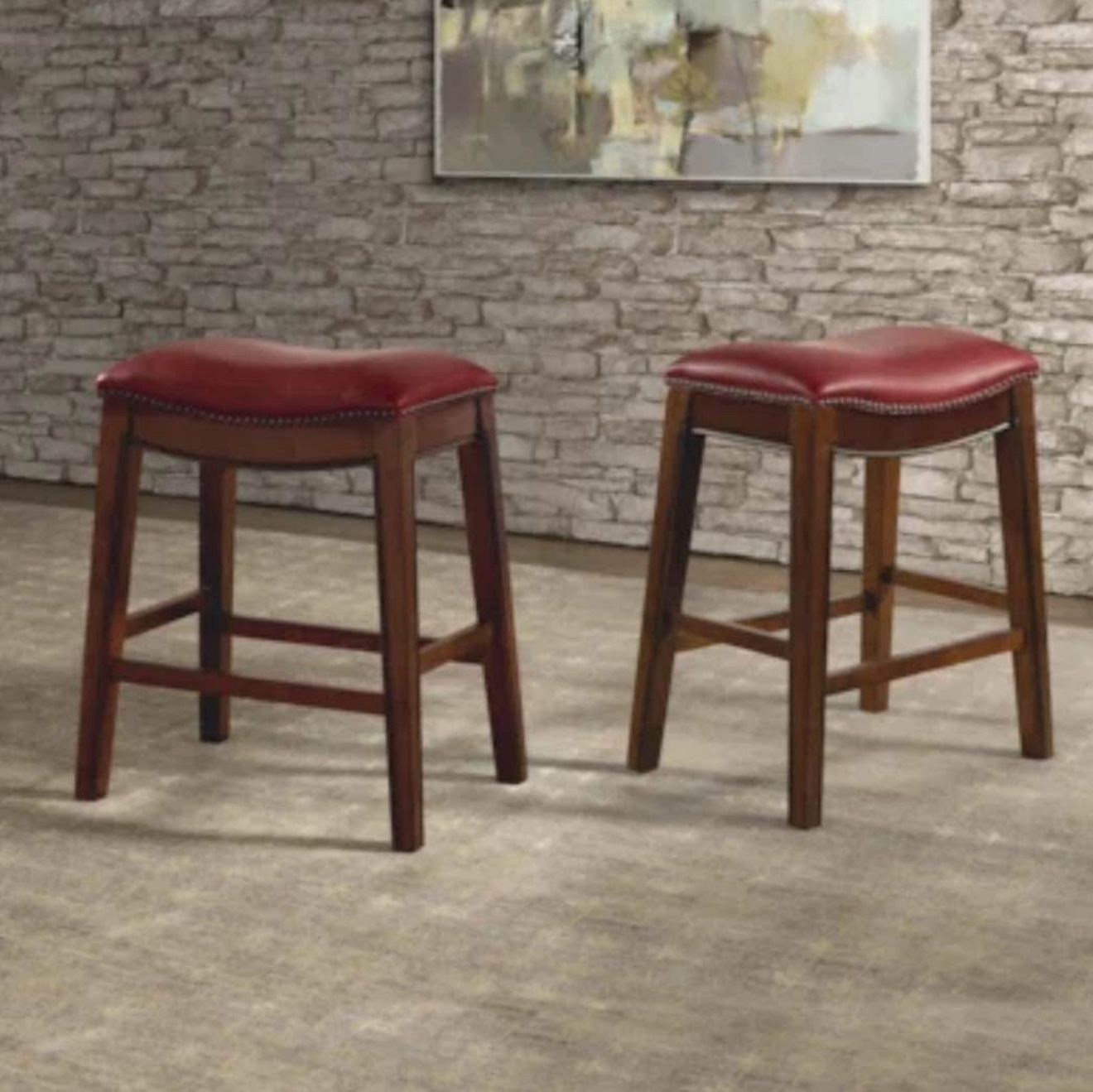 24" Red Barstool ($35 Each ) 2 available