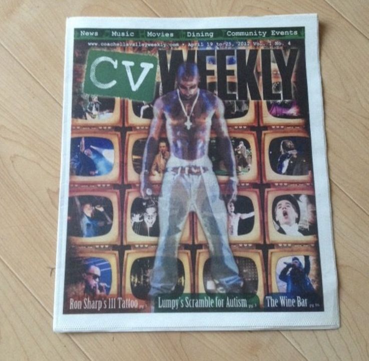 Coachella fest Coachella Valley weekly newspaper Tupac hologram vintage new from Coachella fest 2012 2pac