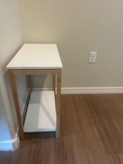 Minimalist White & Bamboo Entrance/ Accent Table