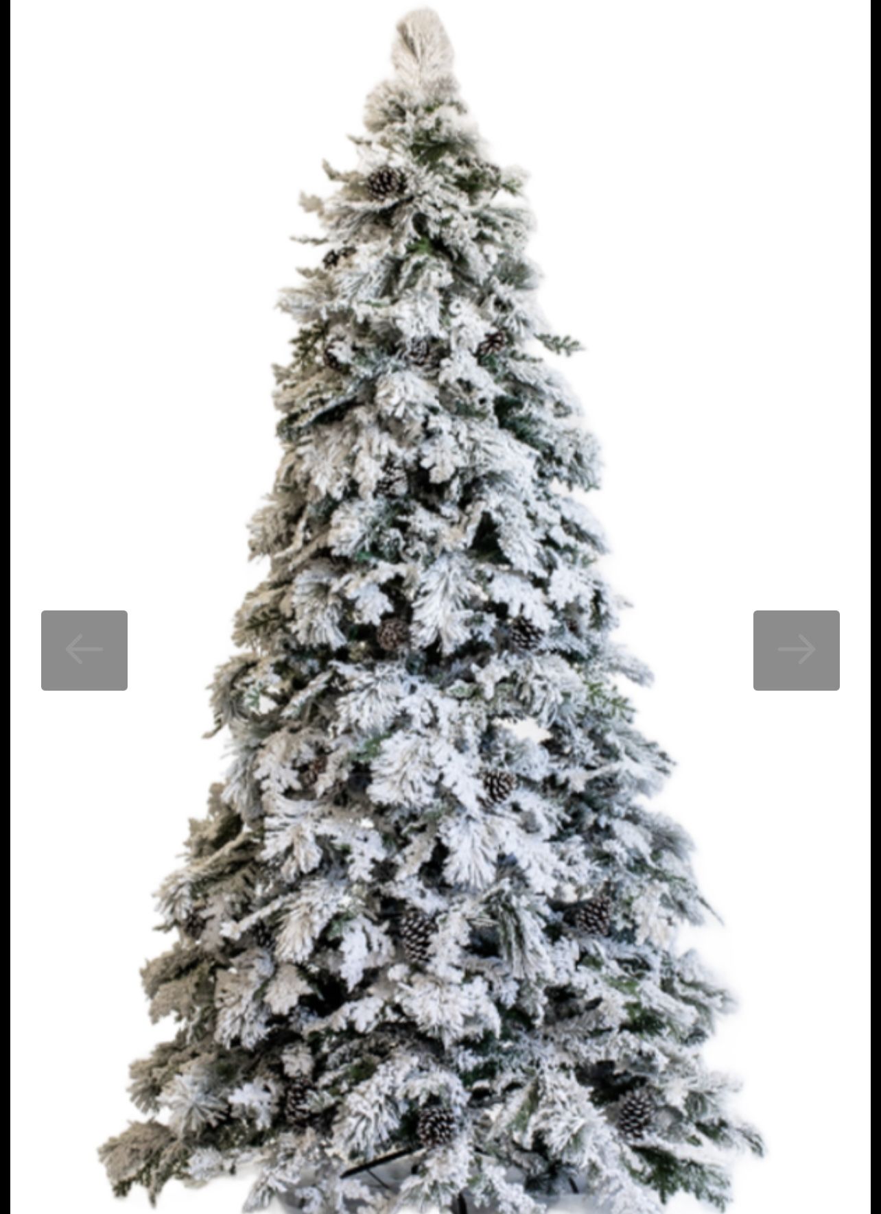 9ft Snow Covered Artificial Christmas Tree (Factory Sealed) (Opened for Picturing)
