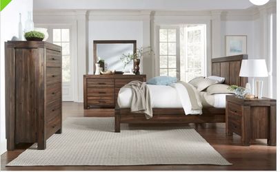 MELLINA KING BEDROOM COLLECTION IN BROWN 6-PIECE