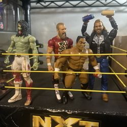 WWE FIGURES WITH RING 