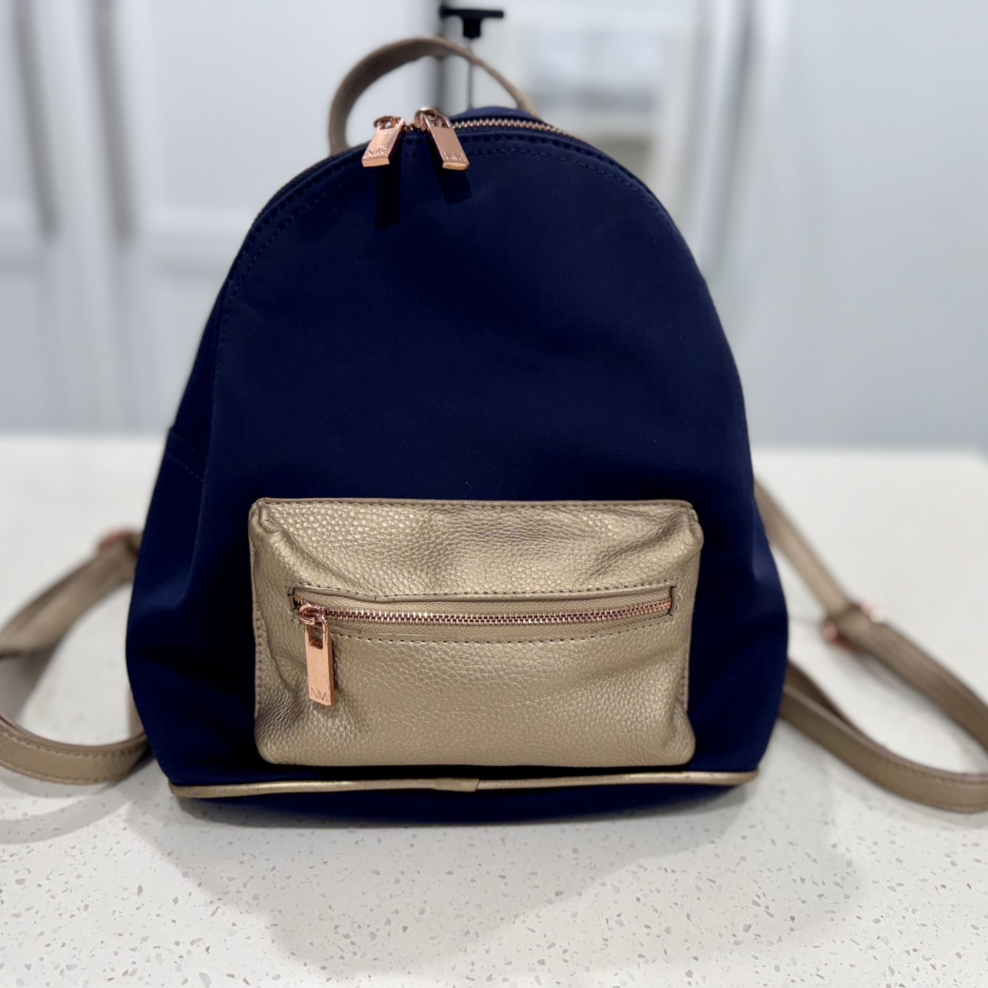 Neiman Marcus Blue and Gold Backpack