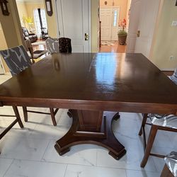 54" Square Counter-Height Dining Set + 8 Chairs & Washable Covers