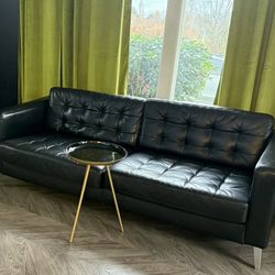 Black Leather Couch And Chair