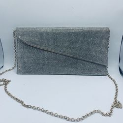 Gold Rhinestone Flat Clutch