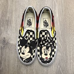 NEW Disney x Vans 90th Anniv. Mickey & Minnie Slip-Ons - Size 8.5