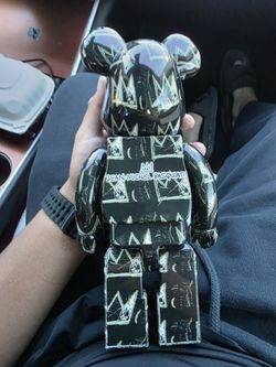 Jean-Michel Basquiat Bearbrick Figure – Black Crown Design