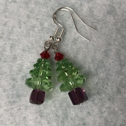 Swarovski Crystal And Silver Christmas Earrings