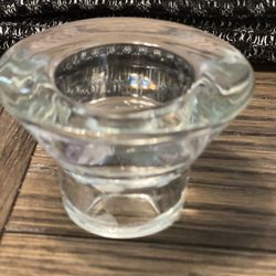 Set Of 16 Solid Glass Candle Holders