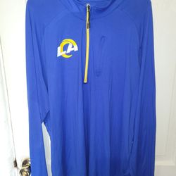 Men's Los Angeles Rams Royal Combine Authentic Raglan Quarter-Zip Top Football Apparel L.A. Rams