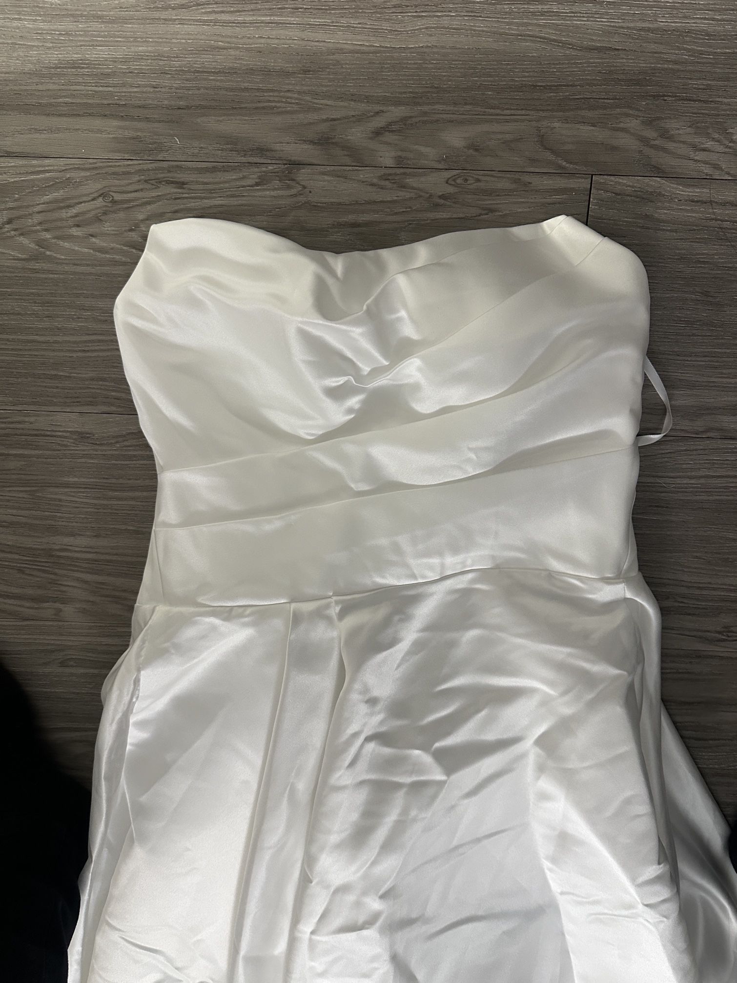 Ivory Satin Strapless Wedding Dress
