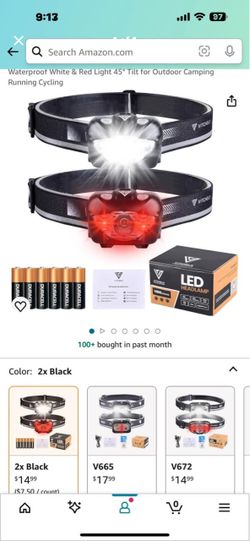 Vitchelo LED Headlamp 2-Pack