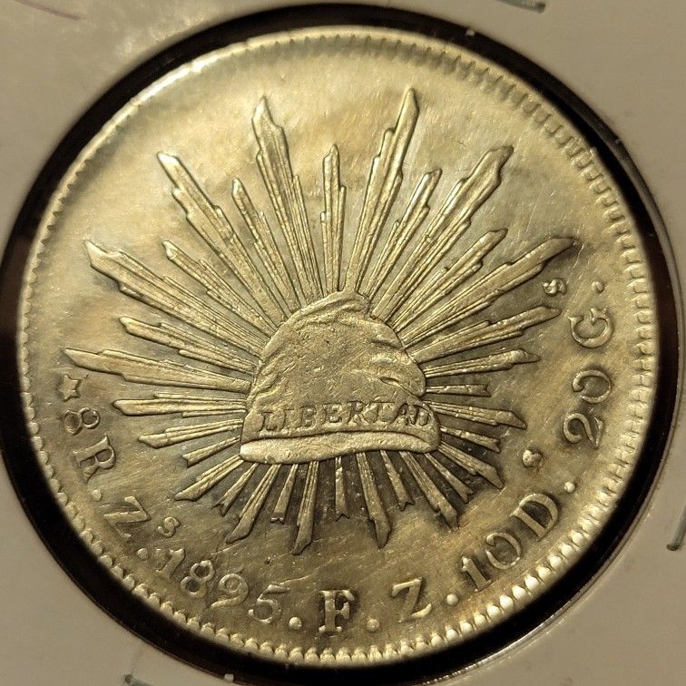 π²π½1895 Mexican 8 Reales Silver Coin