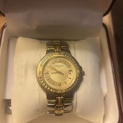 Vintage Wittnauer HT8066-9565 Ladies 14K Gold Diamond Bezel Date Dial Watch