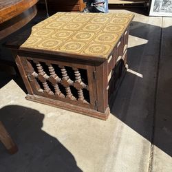 Antique Wooden Spanish revival style end table