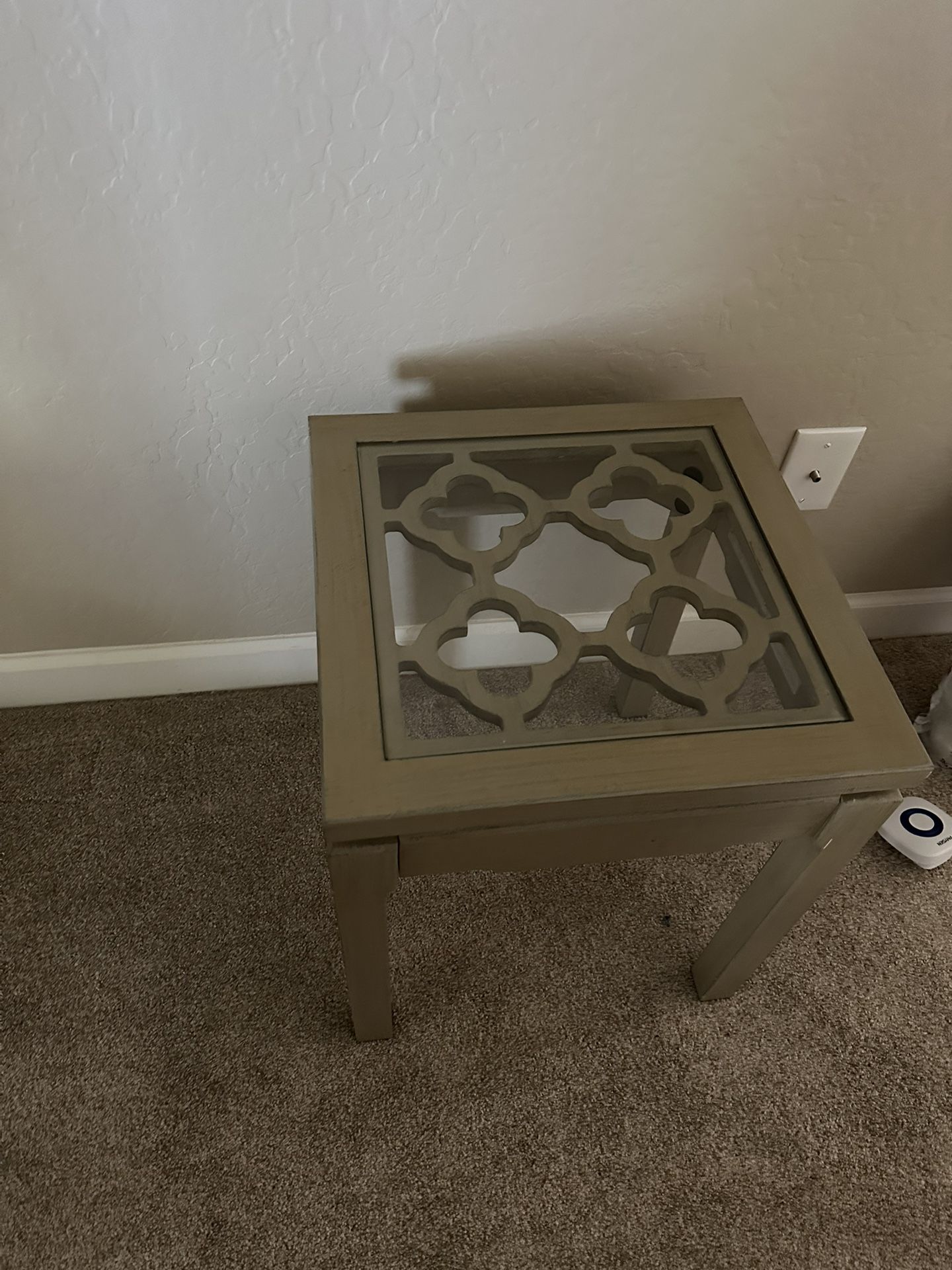 Small End Table Wood Glass