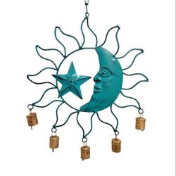 New! 19 1/2" Moon, Star & Sun Bell Wind Chime | SHIPPING IS AVAILABLE