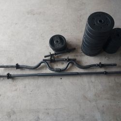 Curl And Barbell Weight Set
