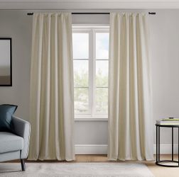 Vienna Basic Linen 100% Blackout Curtains 50x84