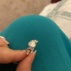 Real 925 Sterling Silver Bridal Wedding Ring Size 7