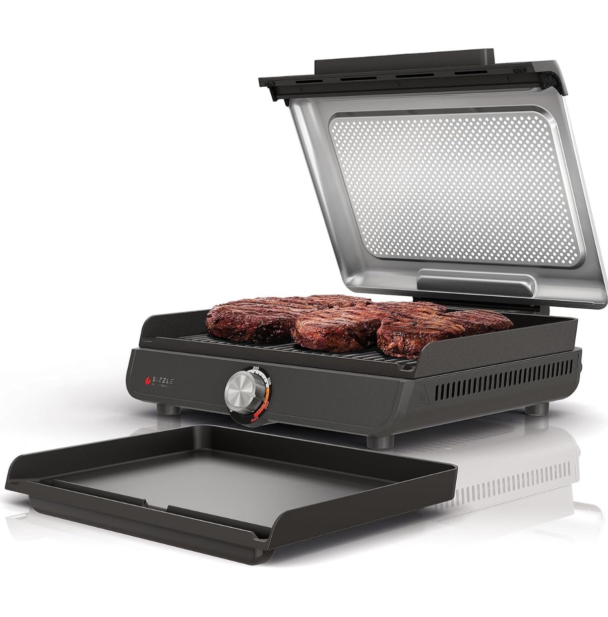 Ninja Griddle and Indoor Grill, 14’’, Electric Grill, For Steak, Burgers, Salmon, Veggies, and More, Pancake Griddle, Nonstick, Dishwasher Safe, 500F,