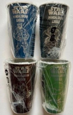 2026 Star Wars The Mandalorian And Grogu Burger King Cup Set Of 4, New/Still Sealed