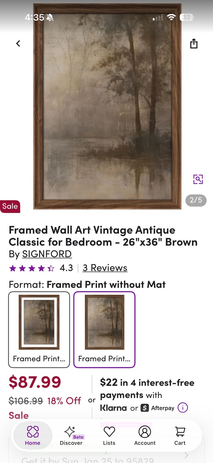 Framed Wall Art Vintage Antique Classic For Bedroom.
