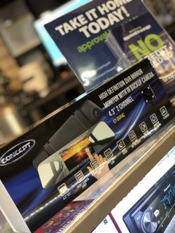 Dash cam front and rear with with touch screen mirror