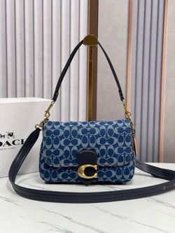 COACH CA105 SOFT TABBY DENIM SHOULDER BAG