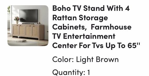 brand NEW TV stand in box fits up to 65” tv