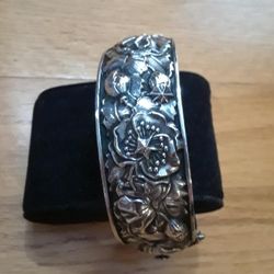 Vintage jewelry.  European fancy silver bracelet. Very old