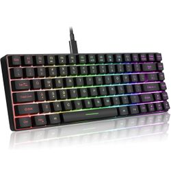 K84 Mini Gaming Keyboard, 75% Ultra-Compact TKL Mechanical Feel Wired Keyboard with RGB LED Lighting Effects for PC/MAC/PS4/PS5/XBOX Gamer (Black)