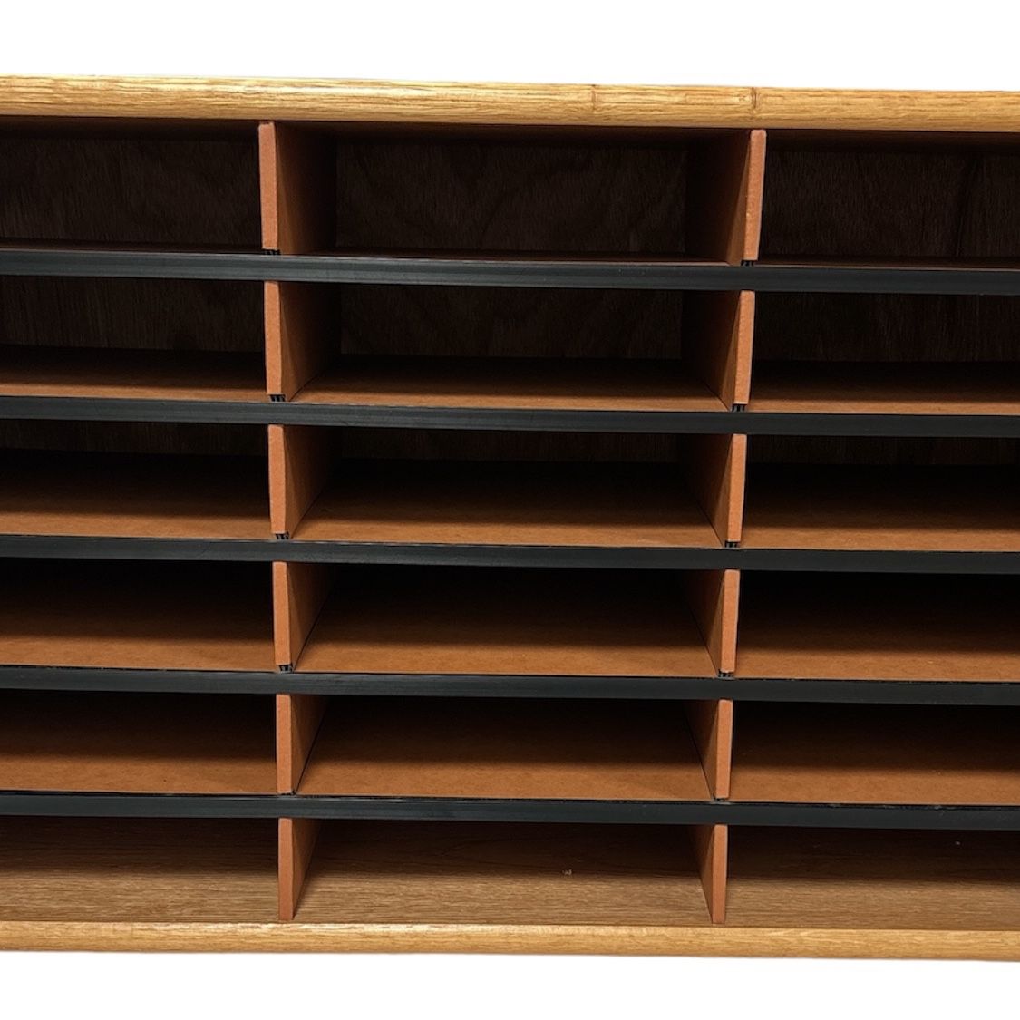 Wood Compartment Literature Organizer Cabinet