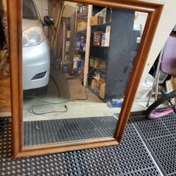 Brown Wooden Framed Mirror 