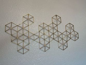 Gold Wire Geometric Wall Art Decor