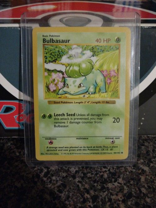 Shadowless Original Base Set Bulbasaur Rare Classic Pokemon Card